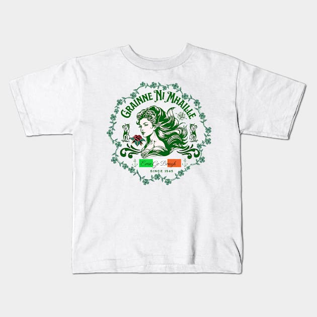 Grainne Ni Mhaille Shamrocks Kids T-Shirt by Bootylicious